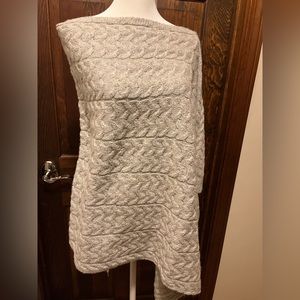 J. Jill cozy knitted poncho, gray, one size